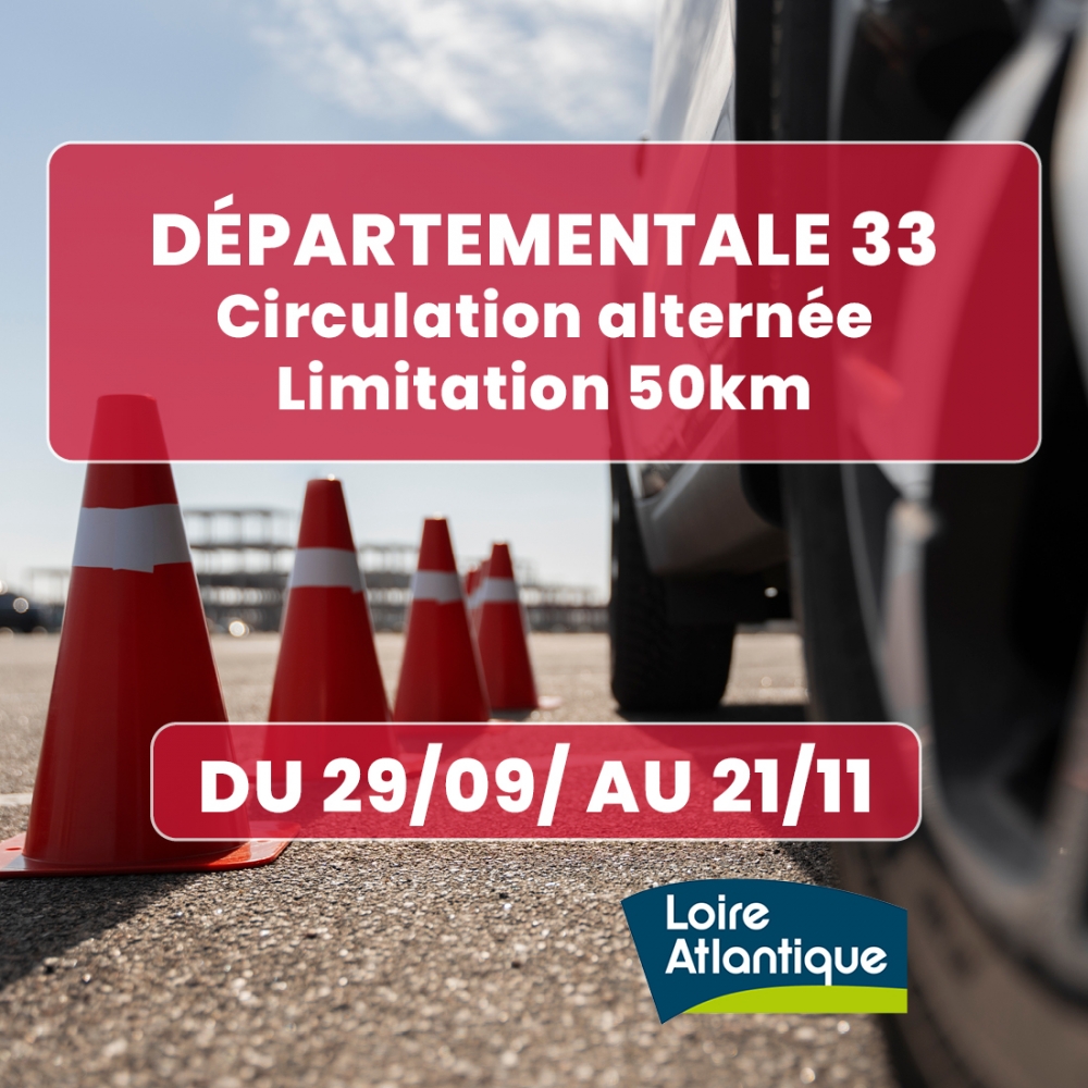 Départementale 33 :  circulation alternée